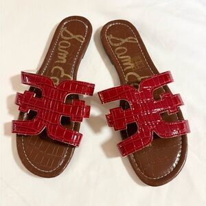 Sam Edelman Red and Brown Slide Sandals